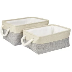 Rangement|Gifi Panière de rangement beige et grise x 2