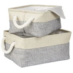 Rangement|Gifi Panière de rangement beige et grise x 2
