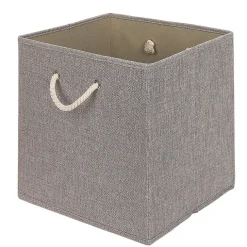 Rangement|Gifi Panière de rangement Box Cube décor lin avec anses