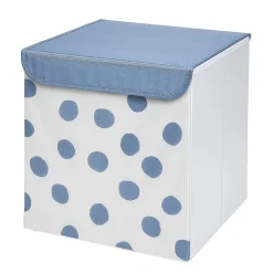 Rangement|Gifi Panière de rangement enfant blanc pois bleus