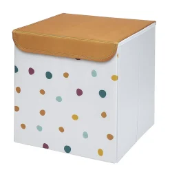 Rangement|Gifi Panière de rangement enfant blanc pois multicolore