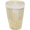 Rangement|Gifi Panière de rangement Gina imitation rotin plastique beige Ø40xH55cm