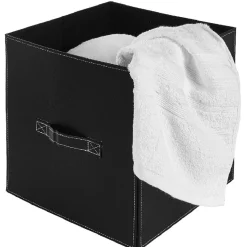 Rangement|Gifi Panière de rangement noir à poignée