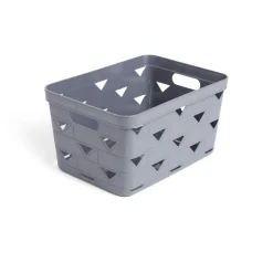 Rangement|Gifi Panière de rangement plastique gris 29,5x21,5xH16cm - modèle moyen
