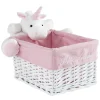 Rangement|Gifi Panière de rangement rectangle enfant licorne blanc rose 28 cm