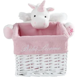 Rangement|Gifi Panière de rangement rectangle enfant licorne blanc rose 28 cm