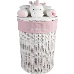 Rangement|Gifi Panière de rangement ronde enfant licorne blanc rose 45 cm