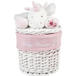 Rangement|Gifi Panière de rangement ronde enfant licorne blanc rose 18 cm