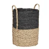 Rangement|Gifi Panière de rangement ronde en fibre de maïs noir naturel taille S
