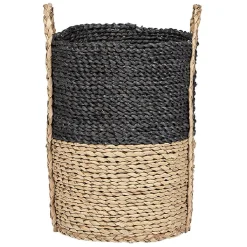 Rangement|Gifi Panière de rangement ronde en fibre de maïs noir naturel taille S