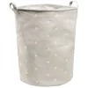 Rangement|Gifi Panière de rangement ronde avec poignées enfant gris motif blanc