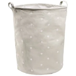 Rangement|Gifi Panière de rangement ronde avec poignées enfant gris motif blanc