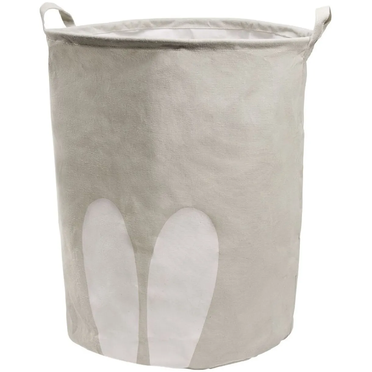 Rangement|Gifi Panière de rangement ronde avec poignées enfant gris motif blanc