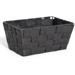 Rangement|Gifi Panière de rangement tissu tressé noir 21,5x14xH10cm