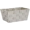 Rangement|Gifi Panière de rangement tressée gris clair Taille S - 21,5x10xH14cm
