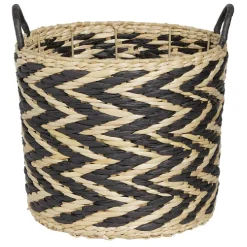 Rangement|Gifi Panière design chevrons noir naturel Ø30xH26 cm - ZEBRA