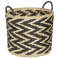 Rangement|Gifi Panière design chevrons noir naturel Ø30xH26 cm - ZEBRA