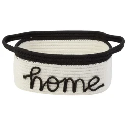 Rangement|Gifi Panière en coton inscription home blanc et noir