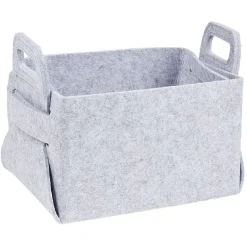 Entretien Du Linge|Gifi Panière en feutrine gris
