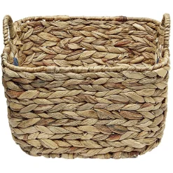 Rangement|Gifi Panière en Jonc de mer bicolore bleu naturel avec 2 anses taille S