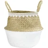 Rangement|Gifi Panière en jute blanc naturel décor dentelle Ø28xH25 cm
