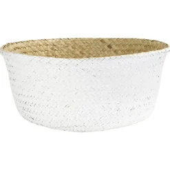 Rangement|Gifi Panière en jute blanc naturel décor dentelle Ø28xH25 cm