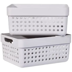 Rangement|Gifi Panière en plastique 11x15xH.7,5 cm - Lot de 2