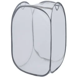 Entretien Du Linge|Gifi Panière 2-en-1 pliable 72L acier et polyester gris 38x38xH64cm