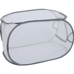 Entretien Du Linge|Gifi Panière 2-en-1 pliable 72L acier et polyester gris 38x38xH64cm