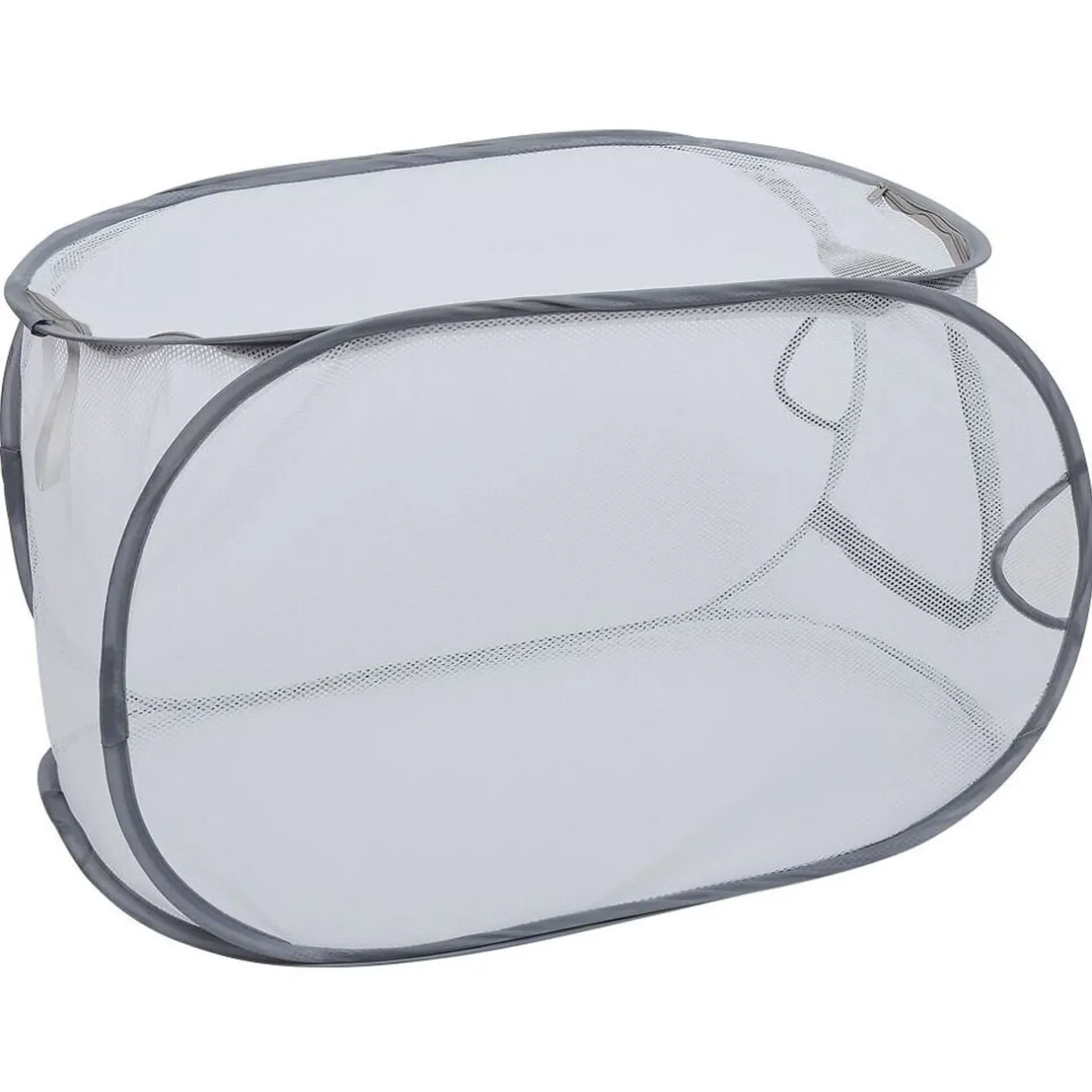 Entretien Du Linge|Gifi Panière 2-en-1 pliable 72L acier et polyester gris 38x38xH64cm