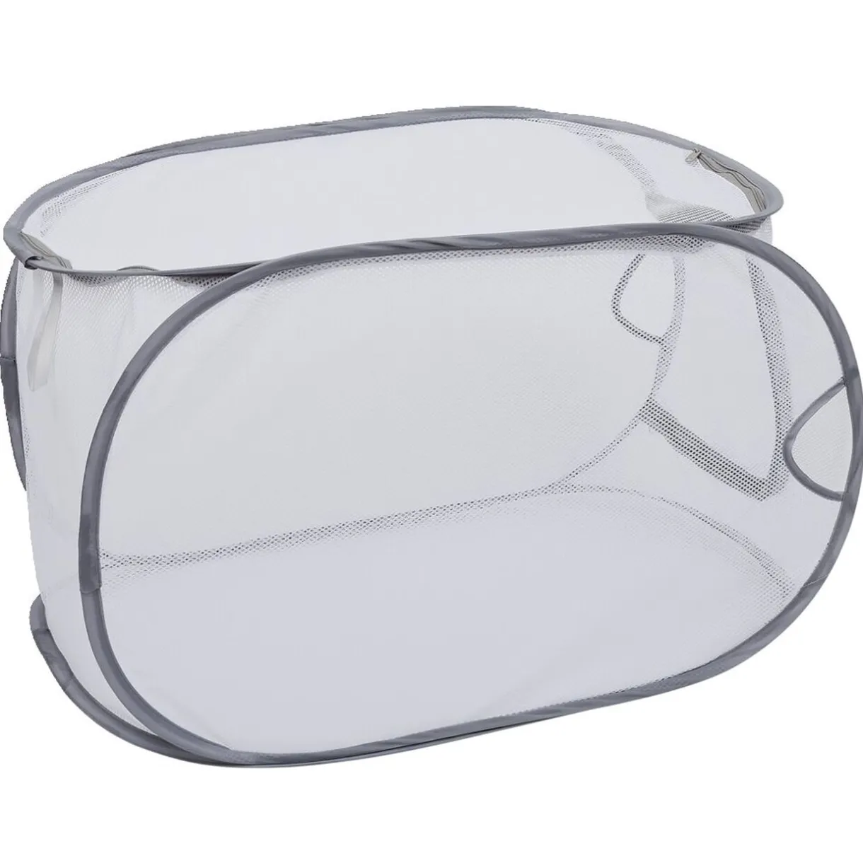 Entretien Du Linge|Gifi Panière 2-en-1 pliable 72L acier et polyester gris 38x38xH64cm