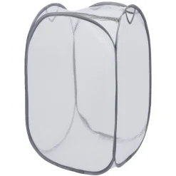 Entretien Du Linge|Gifi Panière 2-en-1 pliable 72L acier et polyester gris 38x38xH64cm