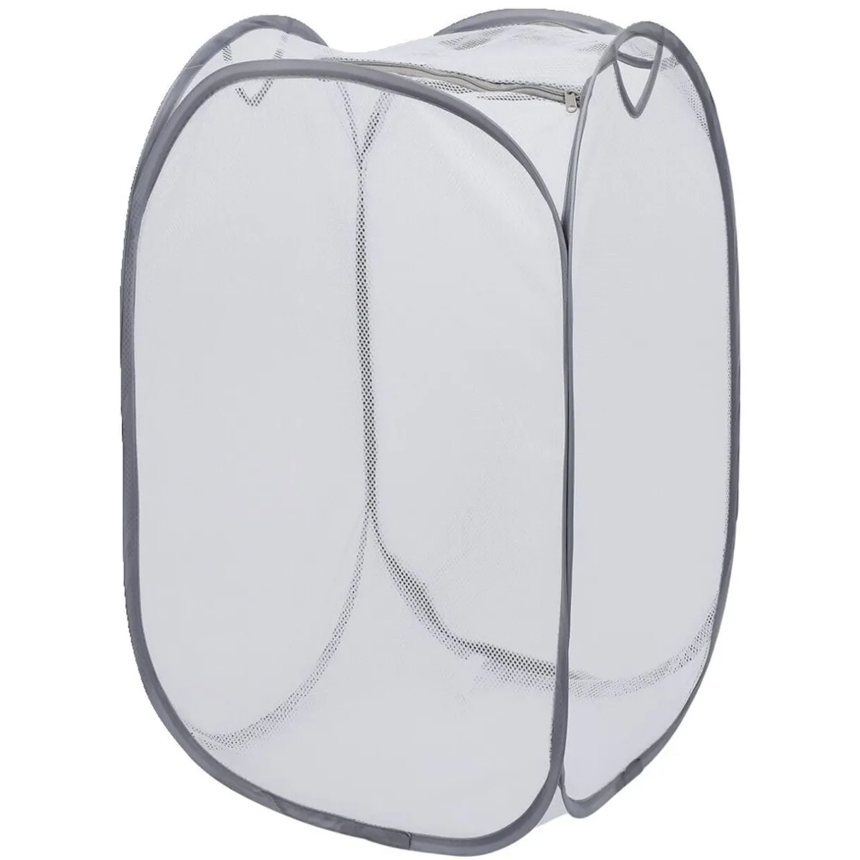 Entretien Du Linge|Gifi Panière 2-en-1 pliable 72L acier et polyester gris 38x38xH64cm