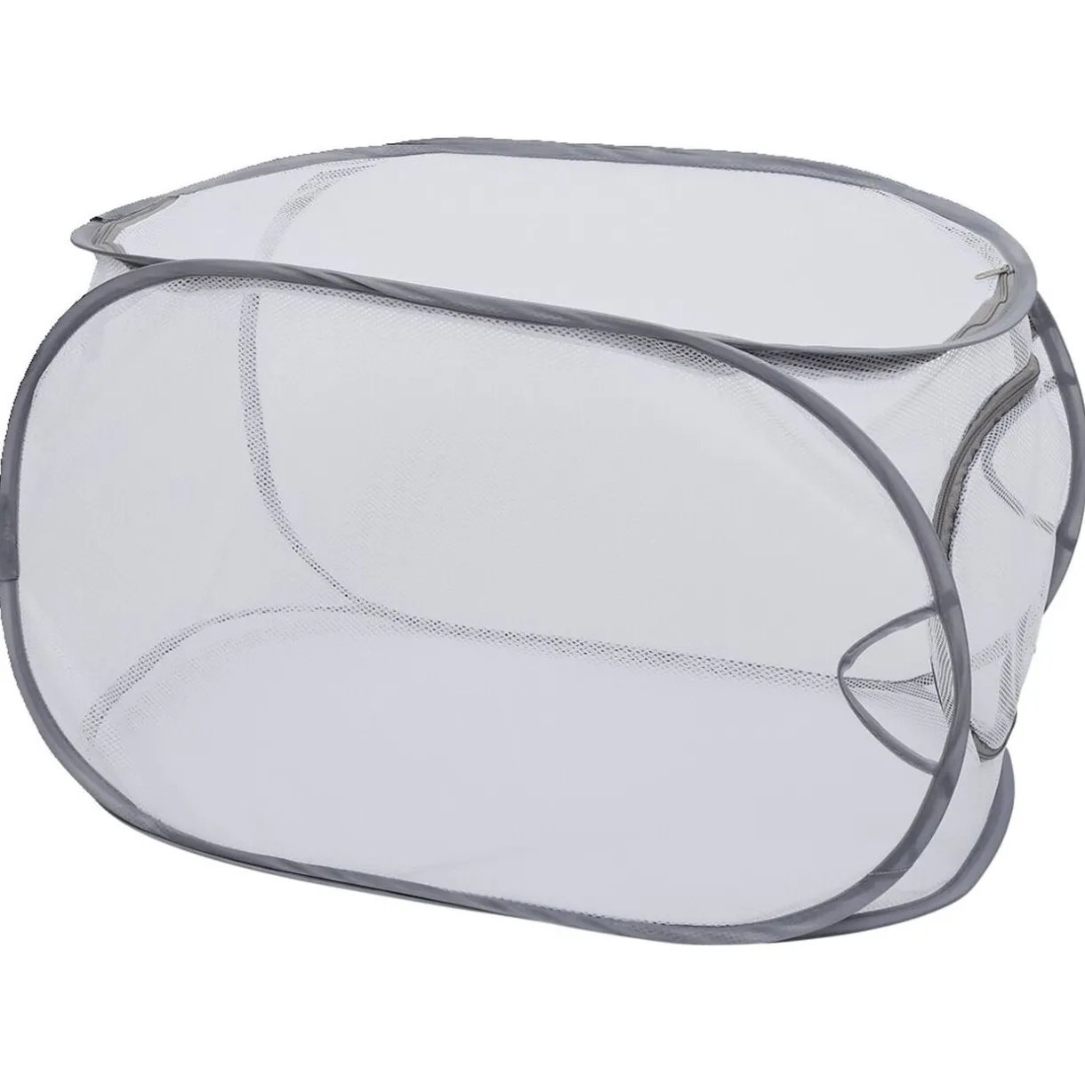 Entretien Du Linge|Gifi Panière 2-en-1 pliable 72L acier et polyester gris 38x38xH64cm