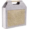 Rangement|Gifi Panière feutrine et bambou grise Petit modèle 37x10,5xH33,5cm