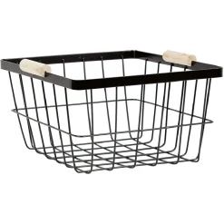 Rangement|Gifi Panière grillagée en métal noir x2