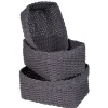 Rangement|Gifi Panière grise en polyester effet tressé x3