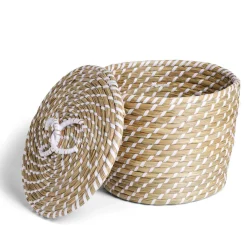 Rangement|Gifi Panière jacinthe avec couvercle modèle moyen Ø26xH21cm