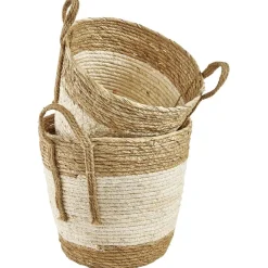 Rangement|Gifi Panière jonc de mer naturel et blanc x2