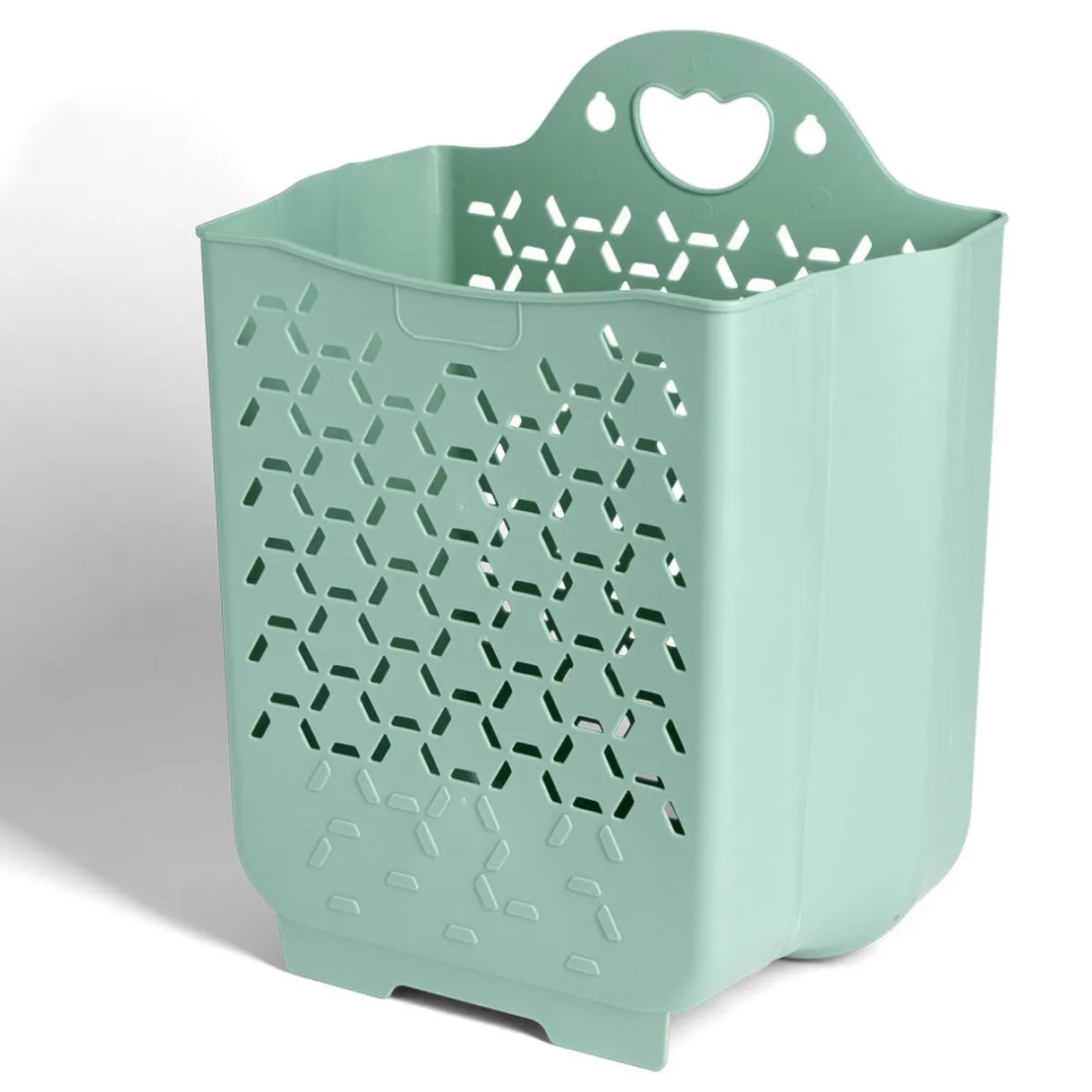 Entretien Du Linge|Gifi Panière 45L pliable plastique vert 36x25xH48cm