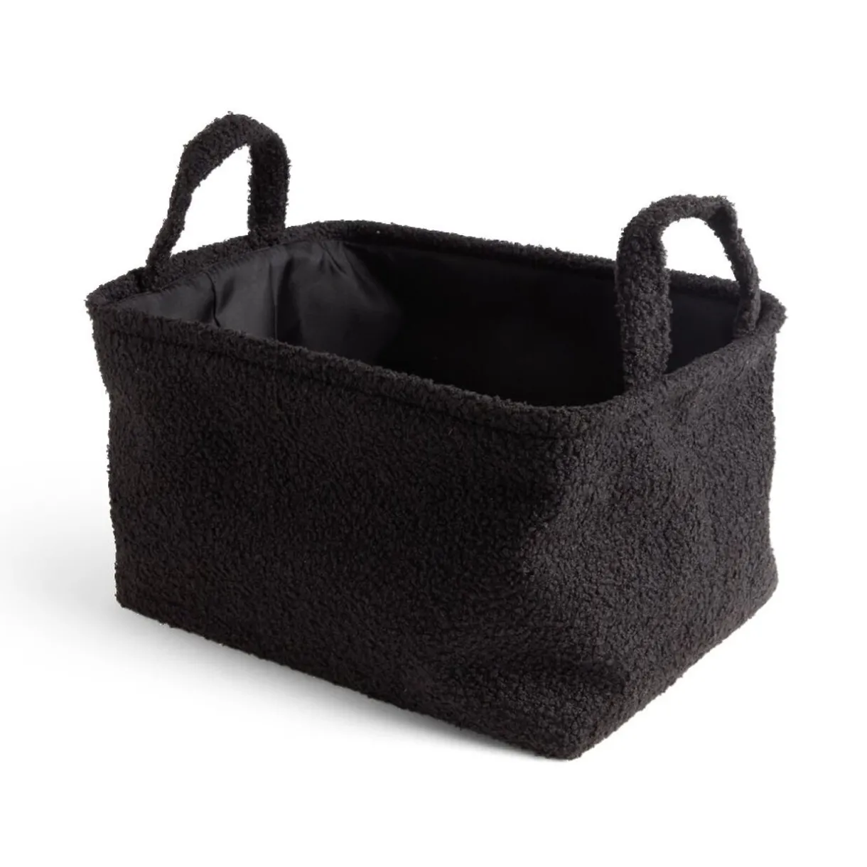 Rangement|Gifi Panière laine bouclée noire 36x26xH20cm