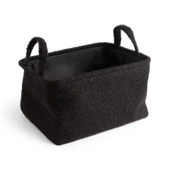 Rangement|Gifi Panière laine bouclée noire 36x26xH20cm
