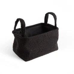 Rangement|Gifi Panière laine bouclée noire 28x18xH15cm