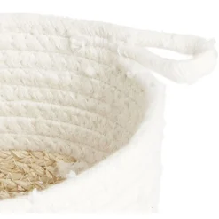Rangement|Gifi Panière naturelle fibre de maïs coton beige et blanc Ø18xH16cm