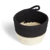 Rangement|Gifi Panière naturelle jacinthe d'eau coton beige et noir Ø15xH12cm