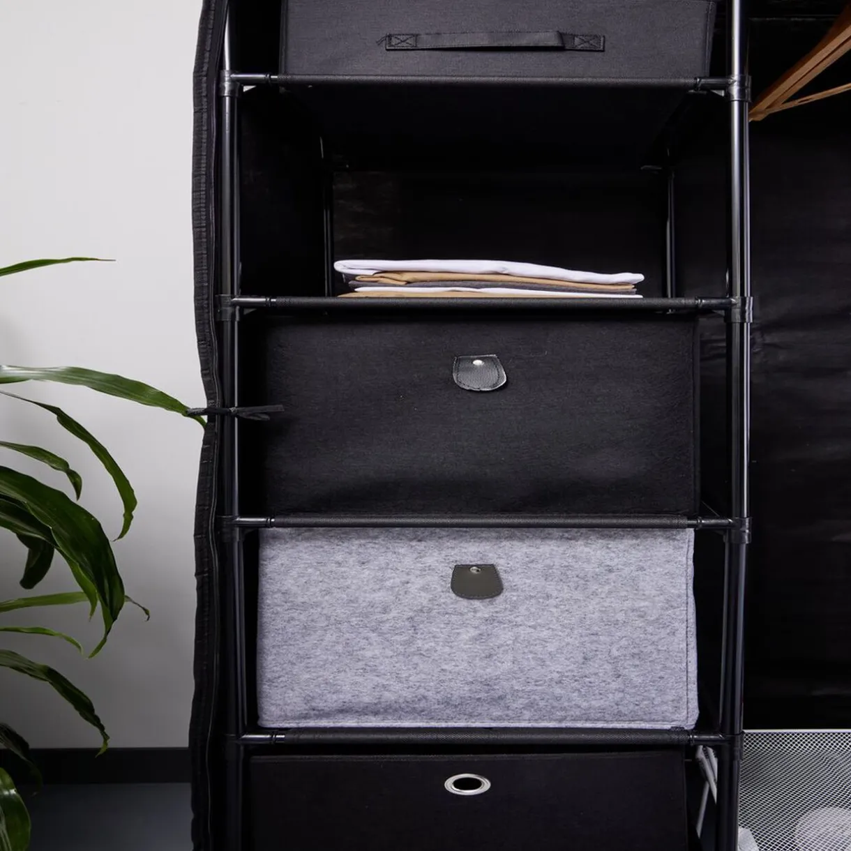 Rangement|Gifi Panière noire rectangulaire Box Cube