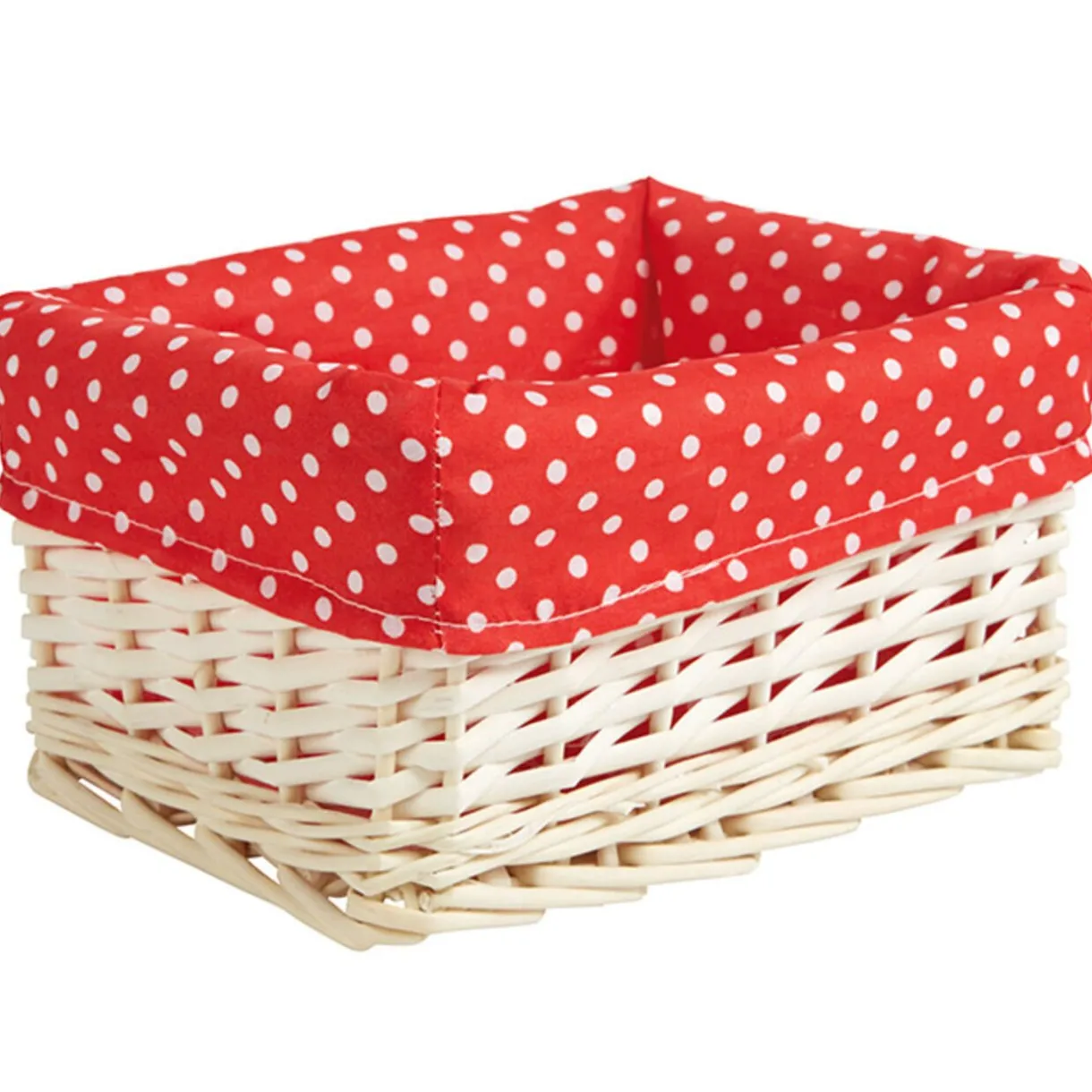 Rangement|Gifi Panière osier rouge à pois blancs