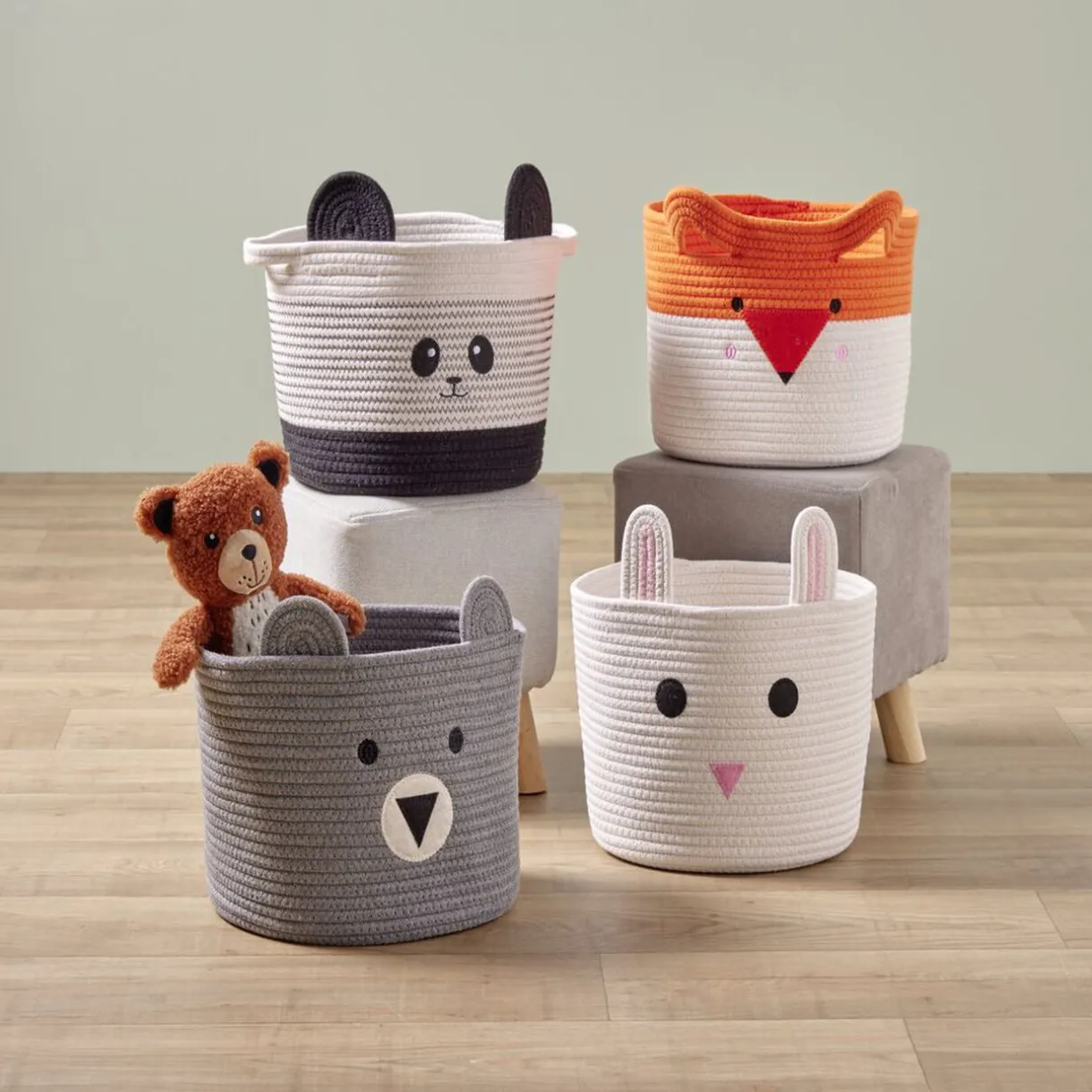 Rangement|Gifi Panière panda noir et blanc Ø30x24cm