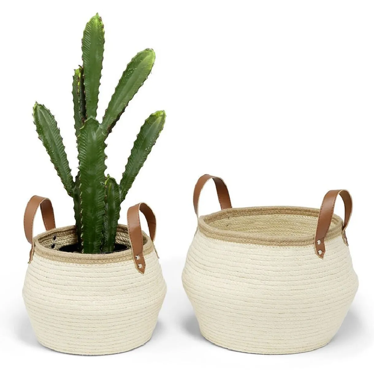 Rangement|Gifi Panière petit modèle avec poignées jute beige Ø22xH20cm