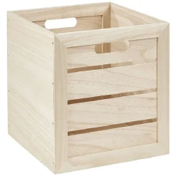 Rangement|Gifi Panière rectangulaire bois naturel Box Cube